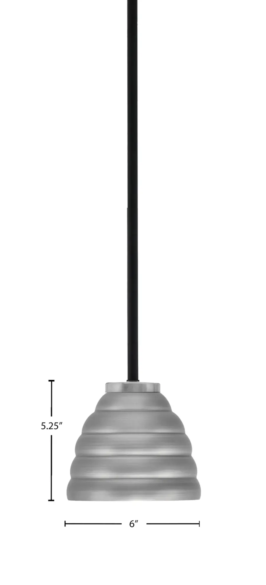 Sandia 1 Light Mini Pendant in Matte Black & Graphite with Beehive Shade - Image 2
