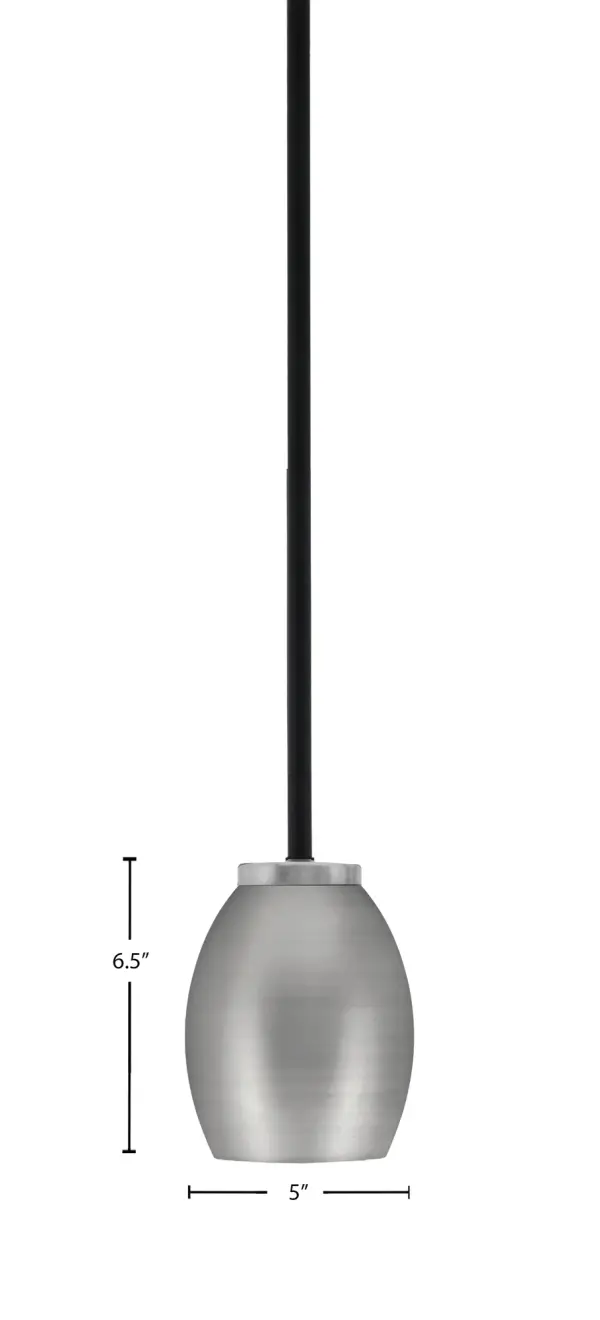 Sandia 1 Light Stem Mini Pendant in Matte Black & Graphite - Image 2
