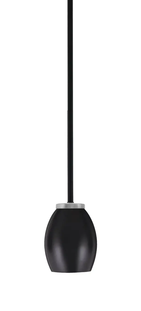 Sandia 1 Light Stem Mini Pendant in Matte Black & Graphite - Image 1