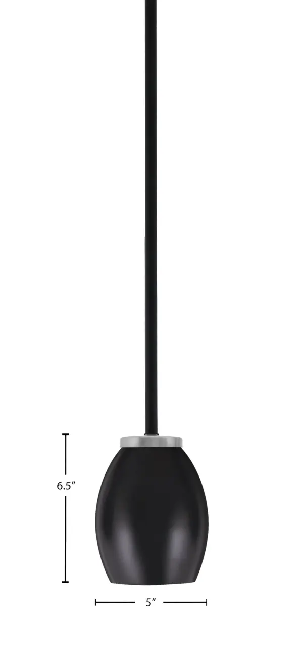Sandia 1 Light Stem Mini Pendant in Matte Black & Graphite - Image 2