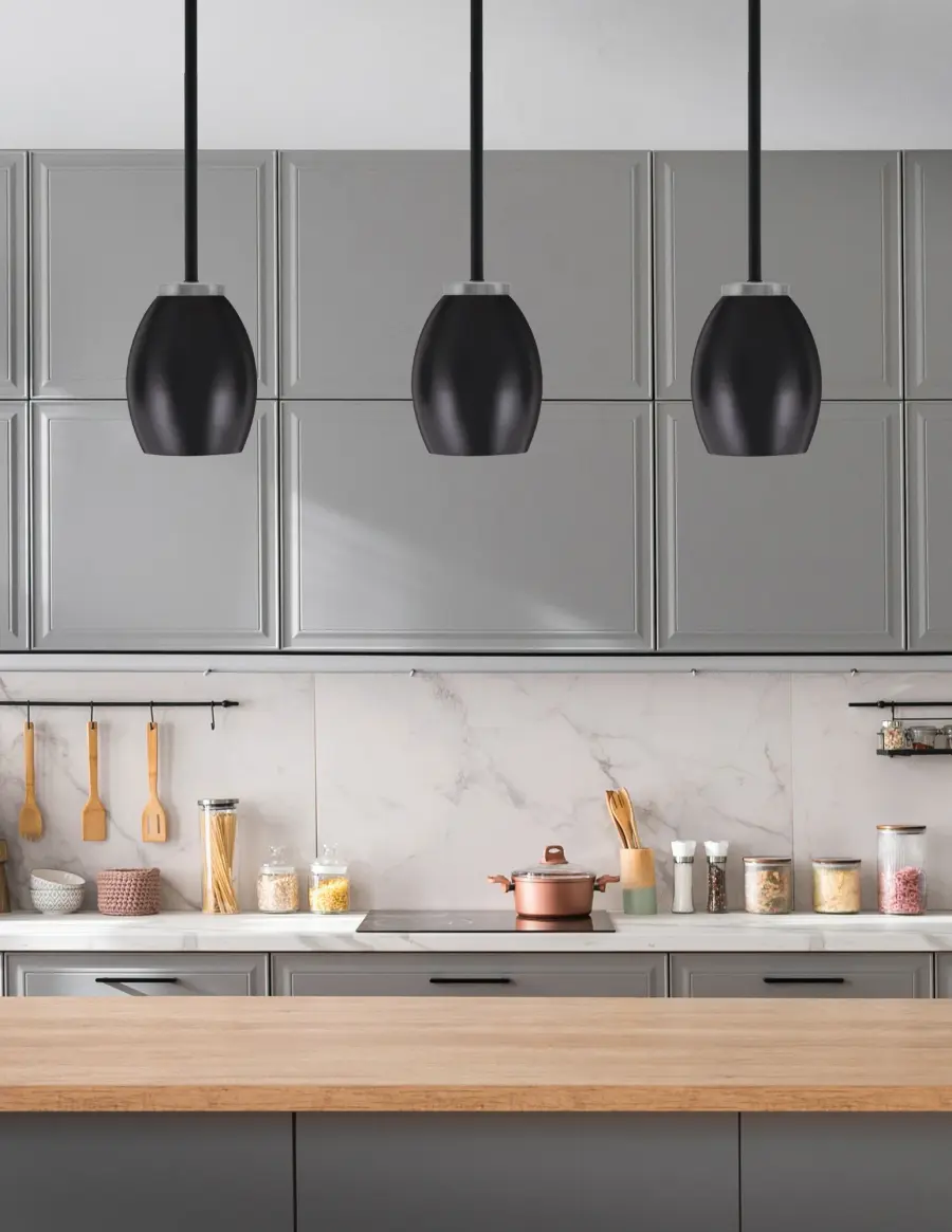 Sandia 1 Light Stem Mini Pendant in Matte Black & Graphite - Image 3