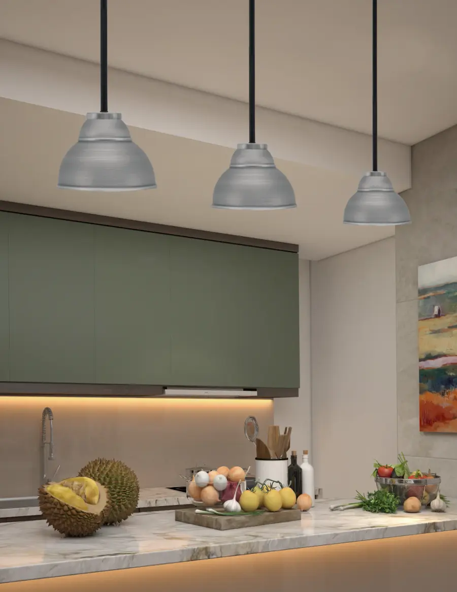 Sandia 1-Light Mini Pendant in Matte Black & Graphite - Image 3