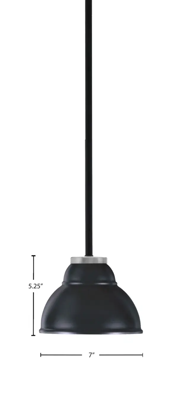 Sandia 1 Light Stem Mini Pendant in Matte Black & Graphite - Image 2