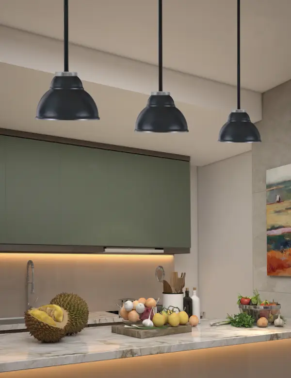 Sandia 1 Light Stem Mini Pendant in Matte Black & Graphite - Image 3