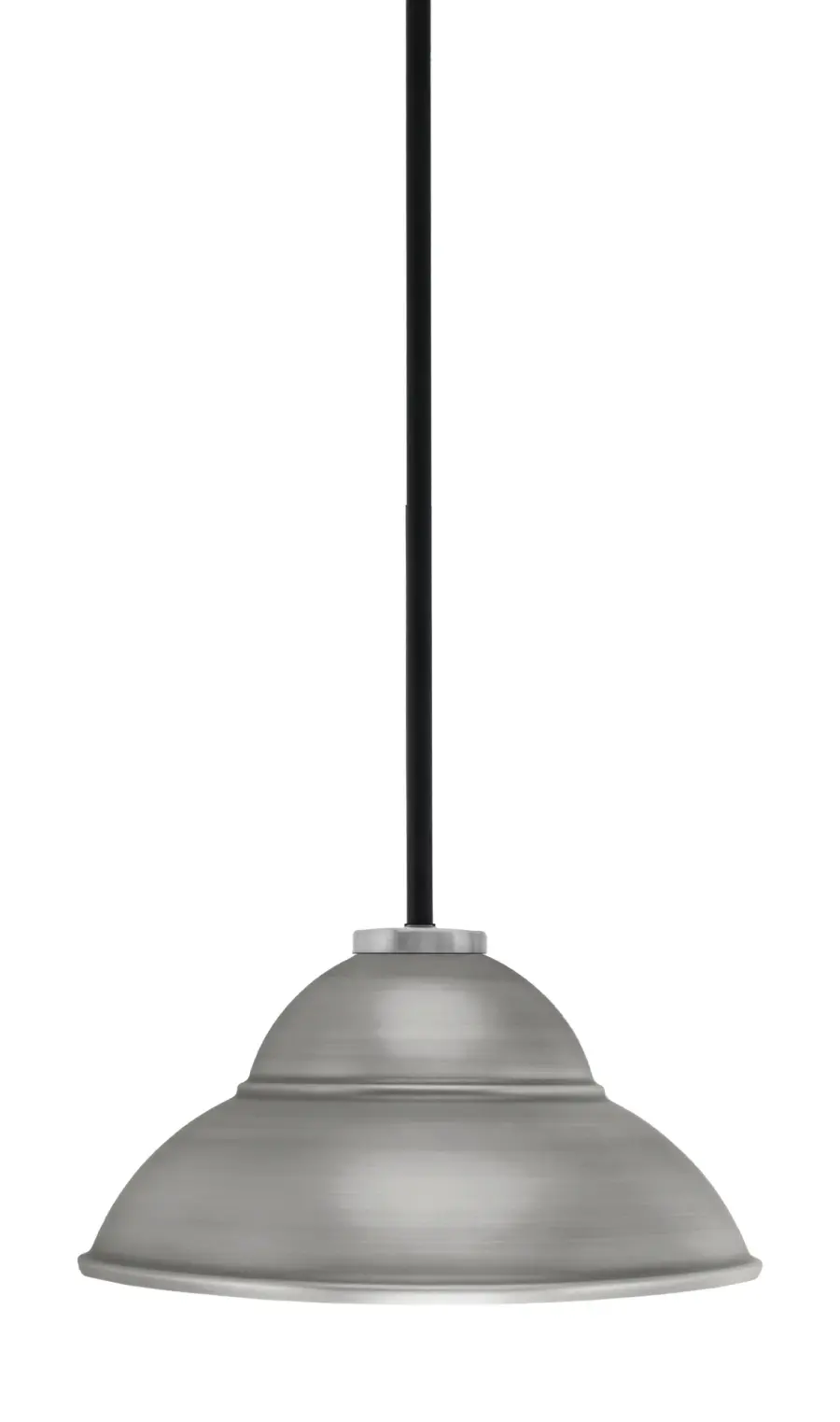 Sandia 1-Light Stem Pendant in Matte Black & Graphite with Double Bubble Shade - Image 1