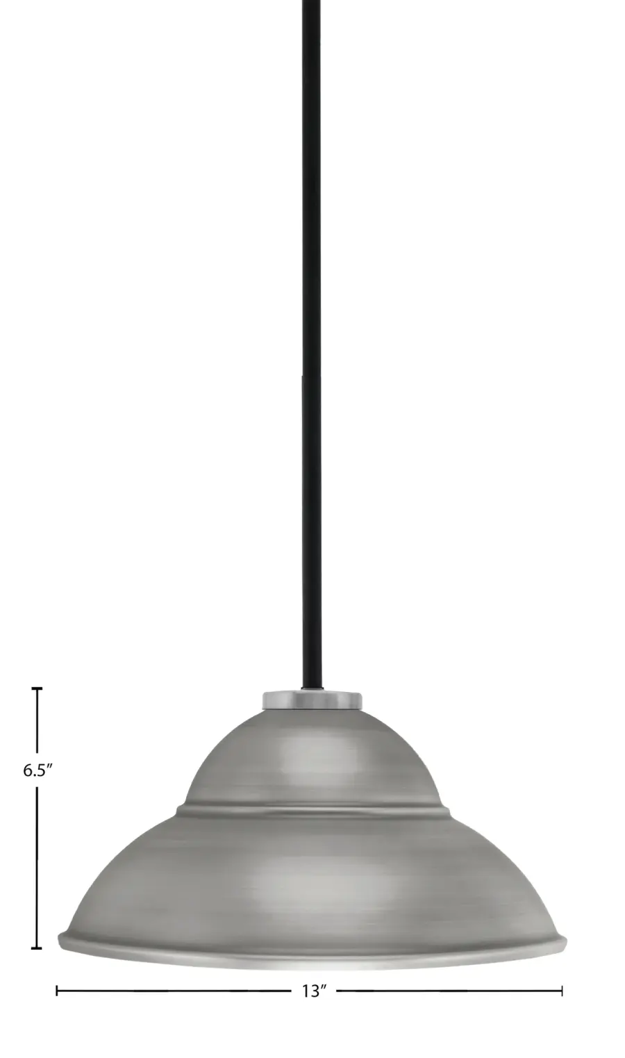 Sandia 1-Light Stem Pendant in Matte Black & Graphite with Double Bubble Shade - Image 2