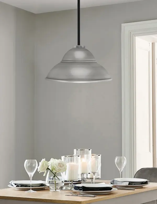 Sandia 1-Light Stem Pendant in Matte Black & Graphite with Double Bubble Shade - Image 3