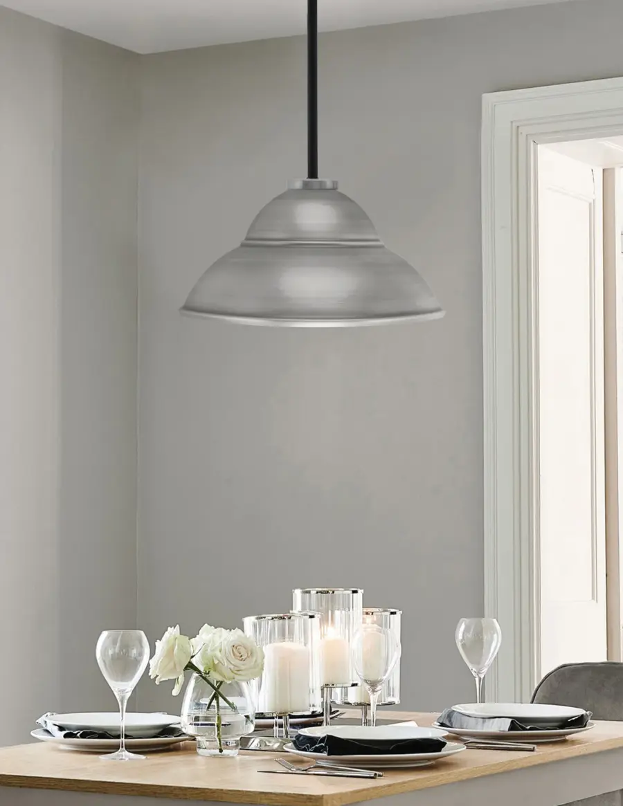 Sandia 1-Light Stem Pendant in Matte Black & Graphite with Double Bubble Shade - Image 3