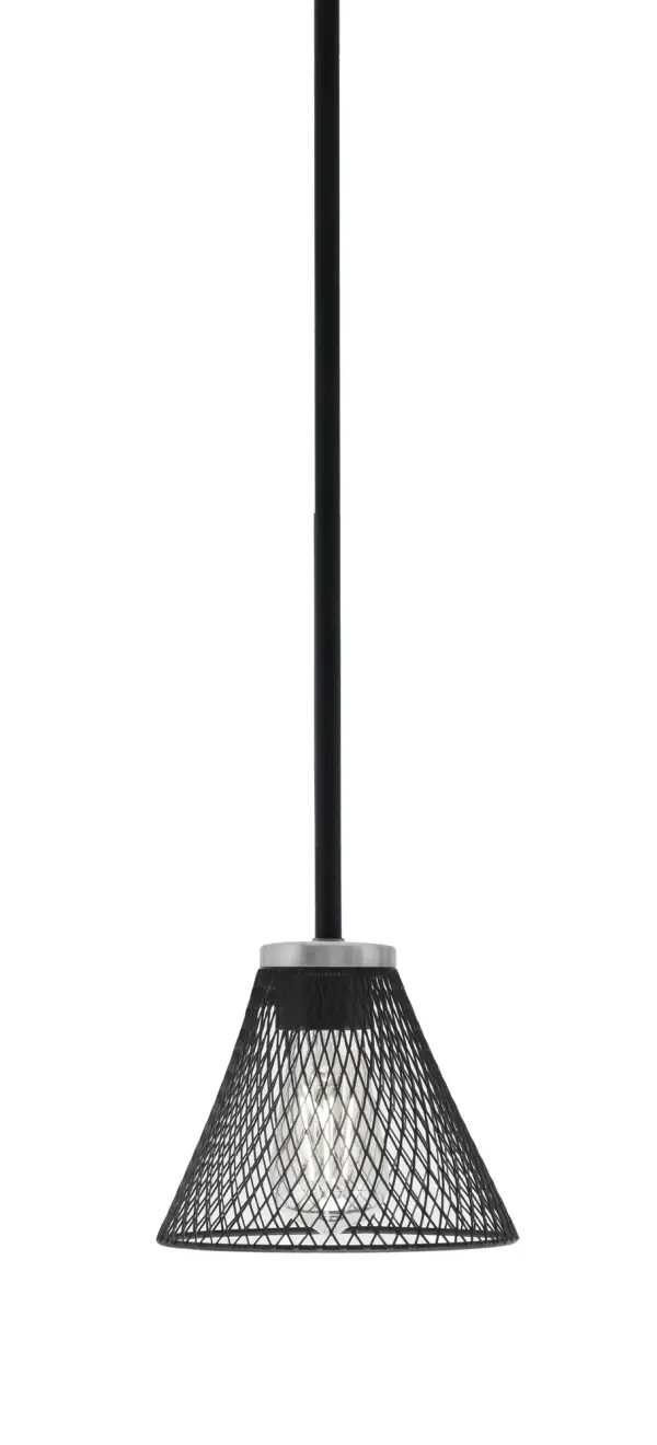 Sandia 1 Light Stem Mini Pendant with Mesh Cone Shade - Image 1