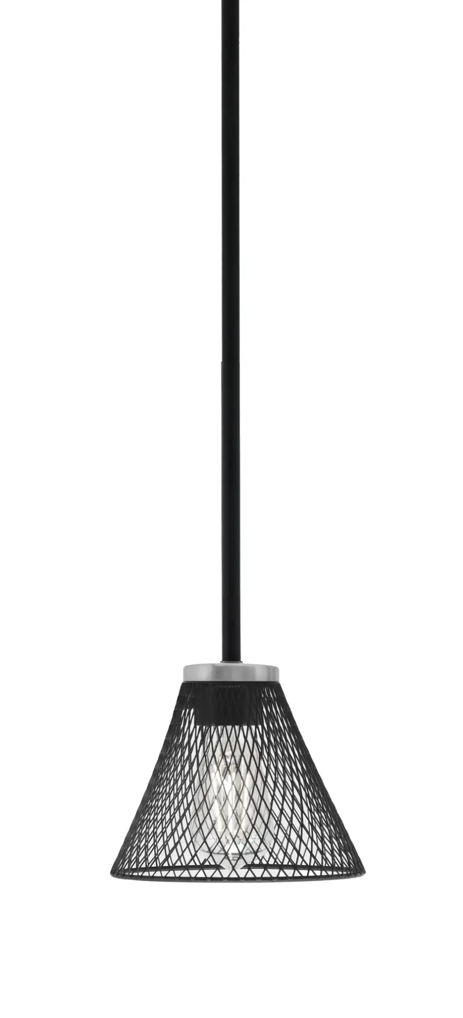 Sandia 1 Light Stem Mini Pendant with Mesh Cone Shade - Image 1