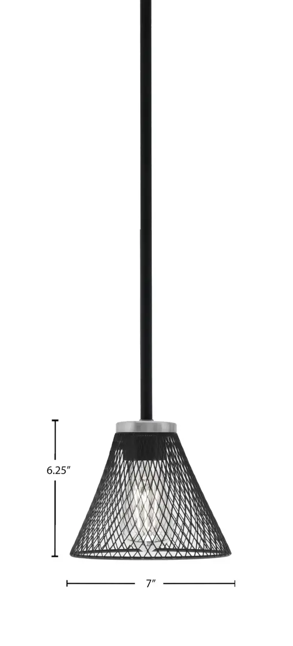 Sandia 1 Light Stem Mini Pendant with Mesh Cone Shade - Image 2