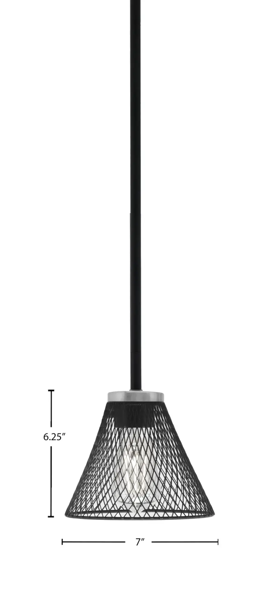 Sandia 1 Light Stem Mini Pendant with Mesh Cone Shade - Image 2