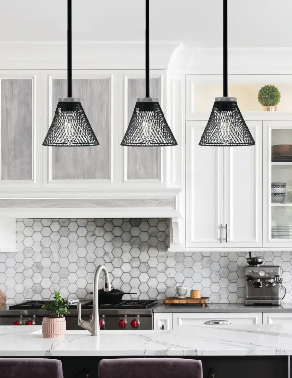 Sandia 1 Light Stem Mini Pendant with Mesh Cone Shade - Image 3