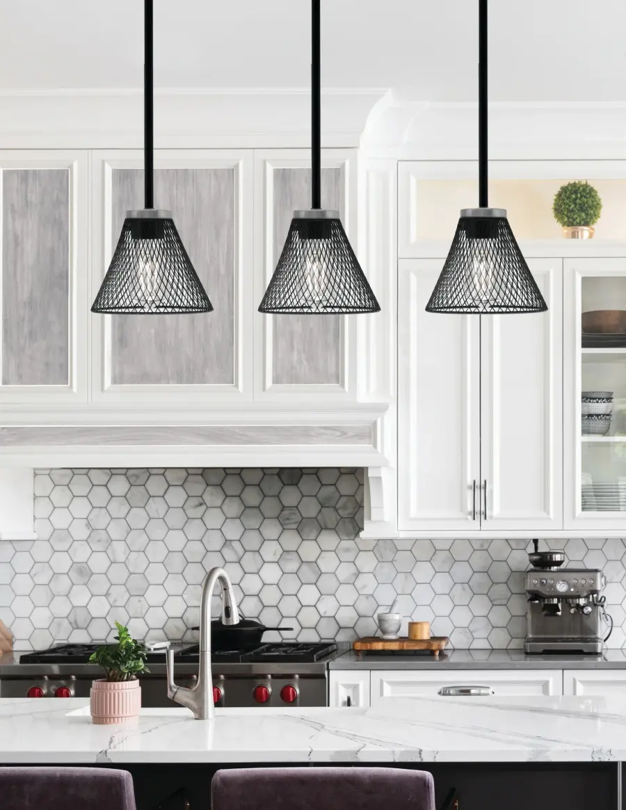 Sandia 1 Light Stem Mini Pendant with Mesh Cone Shade - Image 3