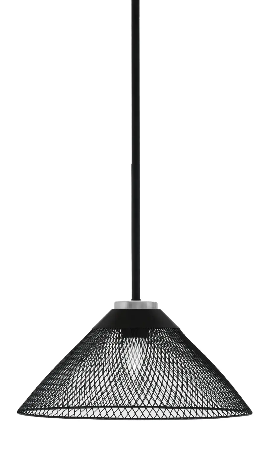 Sandia 1 Light Stem Pendant with Mesh Metal Shade - Image 1