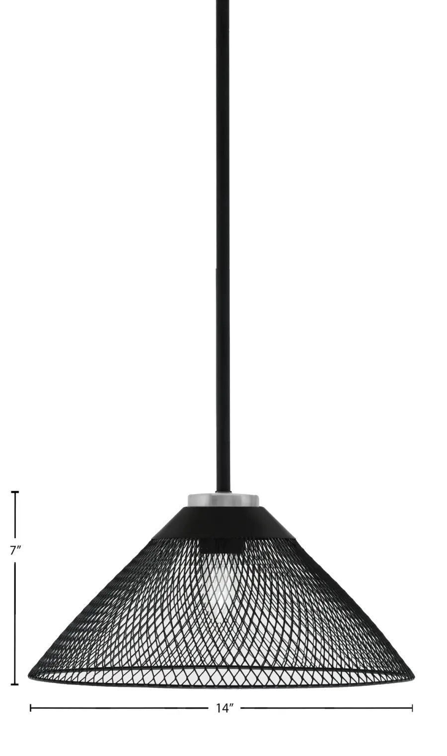 Sandia 1 Light Stem Pendant with Mesh Metal Shade - Image 2