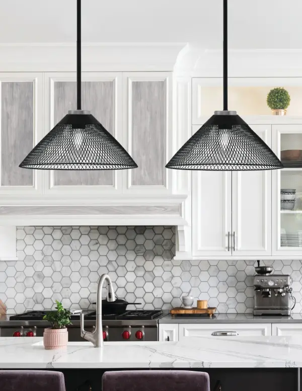 Sandia 1 Light Stem Pendant with Mesh Metal Shade - Image 3