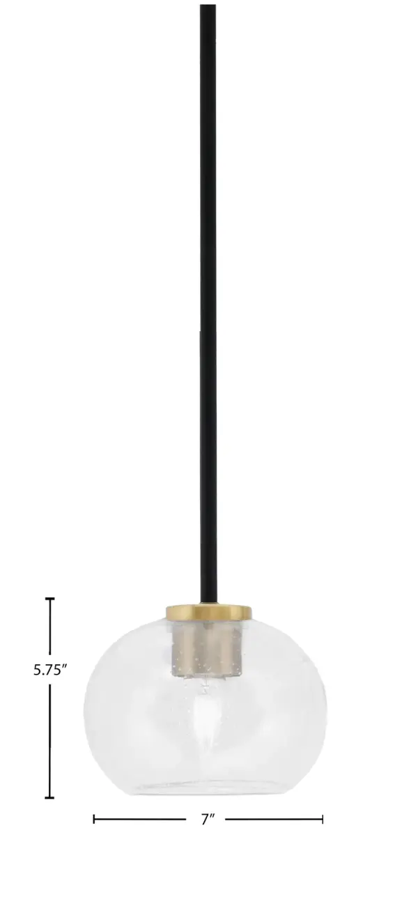 Sandia 1 Light Mini Pendant with Clear Bubble Glass - Image 2