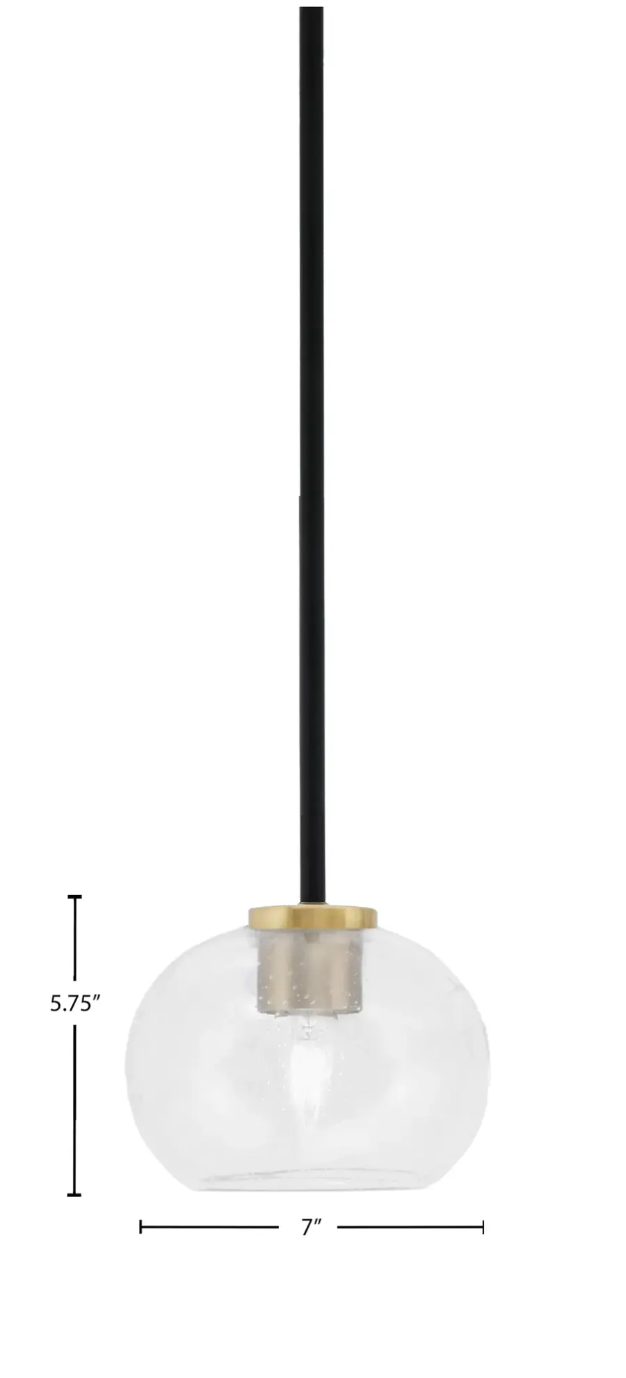 Sandia 1 Light Mini Pendant with Clear Bubble Glass - Image 2