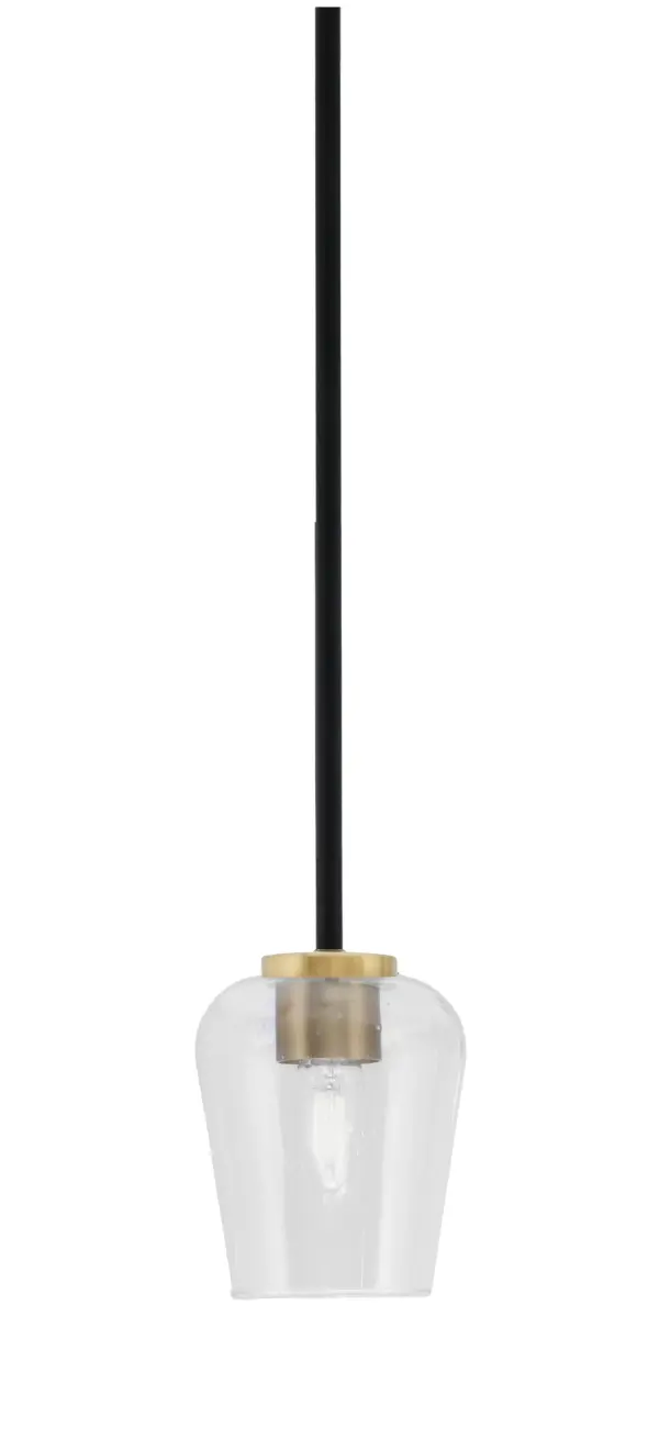 Sandia 1 Light Mini Pendant with Clear Bubble Glass - Image 1