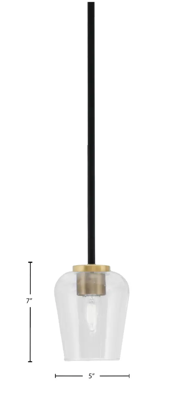 Sandia 1 Light Mini Pendant with Clear Bubble Glass - Image 2