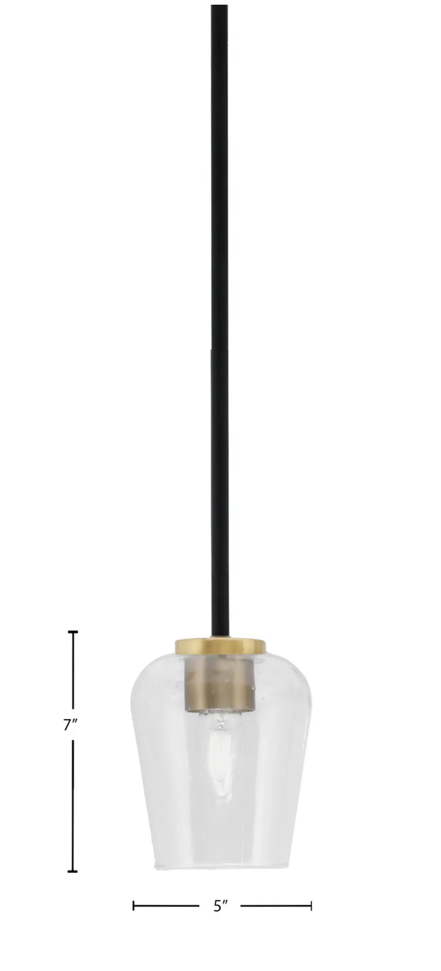 Sandia 1 Light Mini Pendant with Clear Bubble Glass - Image 2