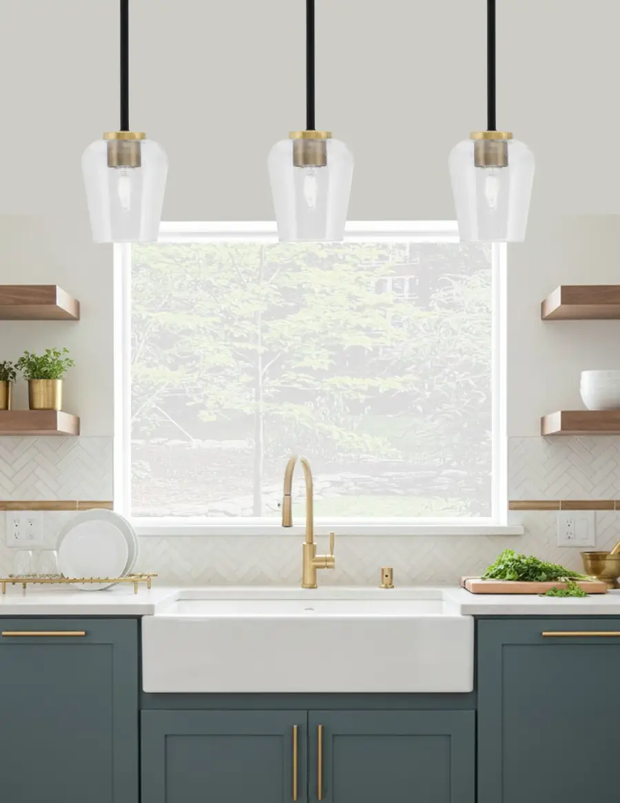 Sandia 1 Light Mini Pendant with Clear Bubble Glass - Image 3
