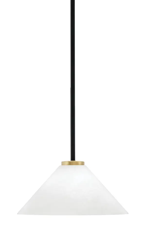 Sandia 1 Light Stem Mini Pendant with White Marble Glass - Image 1