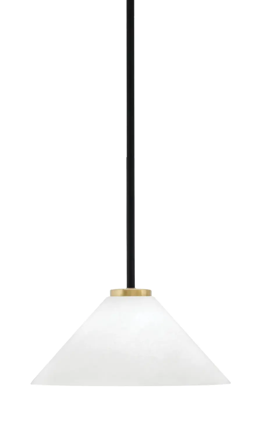 Sandia 1 Light Stem Mini Pendant with White Marble Glass - Image 1