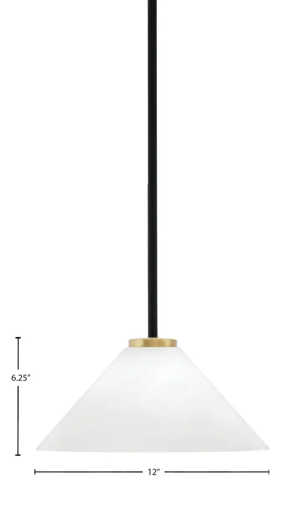 Sandia 1 Light Stem Mini Pendant with White Marble Glass - Image 2