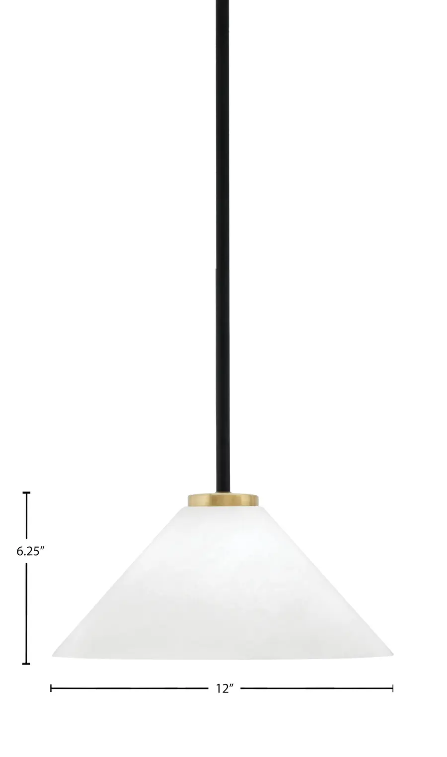 Sandia 1 Light Stem Mini Pendant with White Marble Glass - Image 2