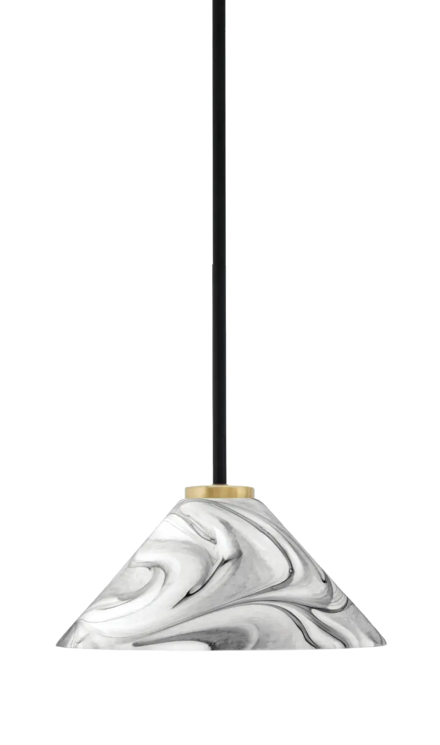 Sandia 1 Light Stem Mini Pendant with Onyx Swirl Glass - Image 1
