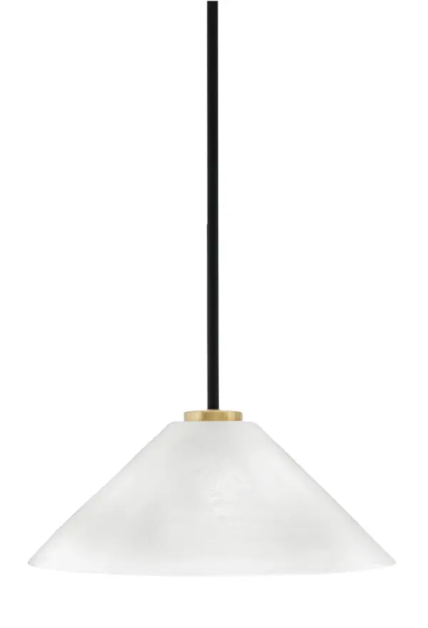 Sandia 1 Light Stem Pendant with White Marble Glass - Image 1