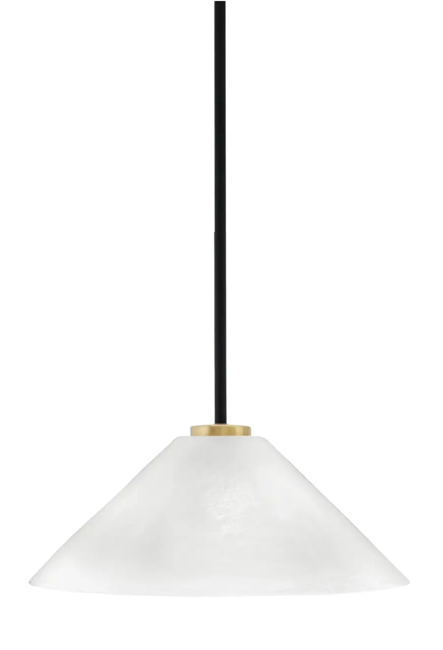 Sandia 1 Light Stem Pendant with White Marble Glass - Image 1