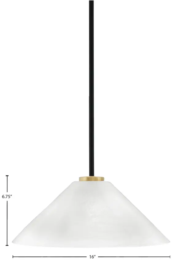 Sandia 1 Light Stem Pendant with White Marble Glass - Image 2