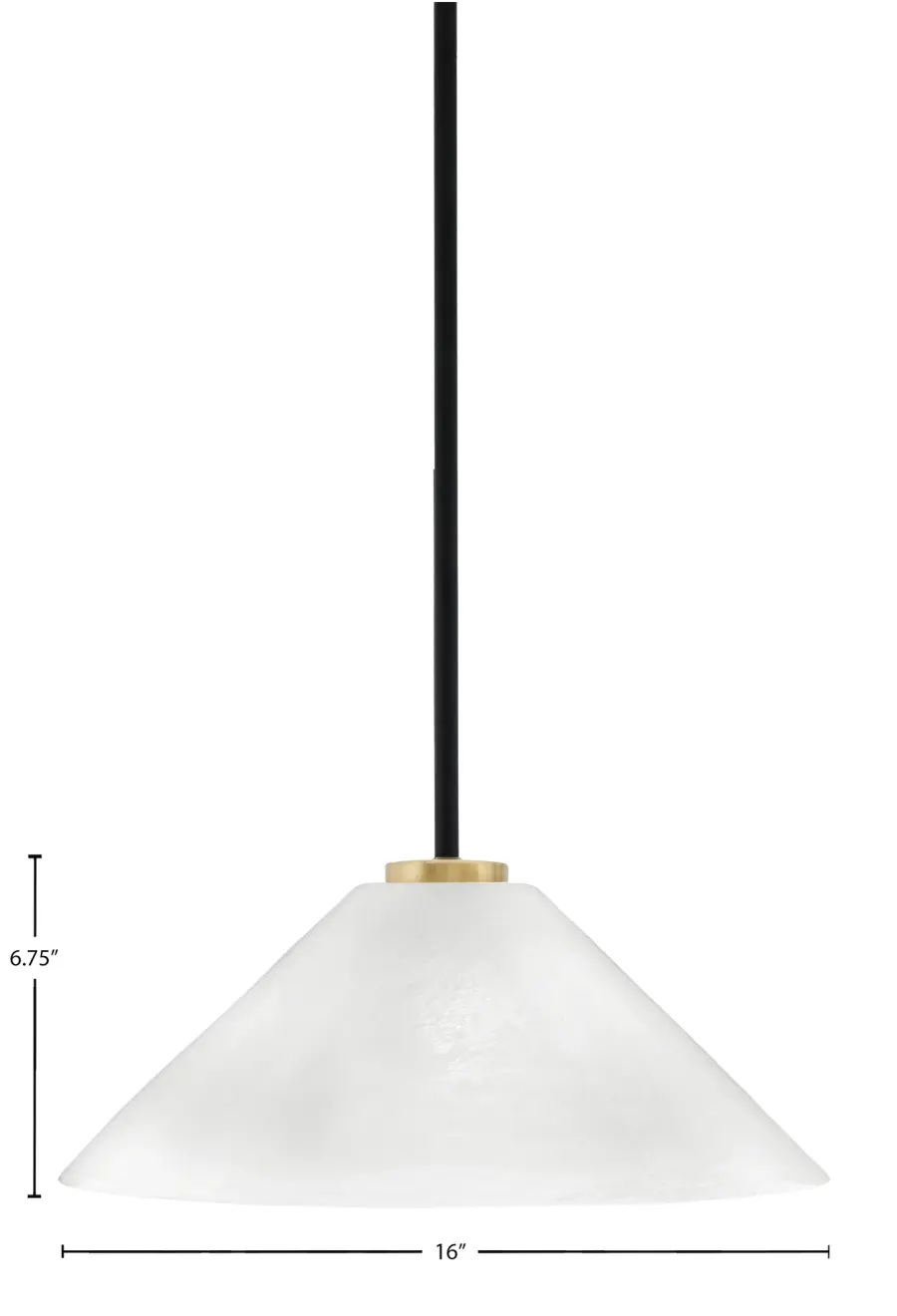 Sandia 1 Light Stem Pendant with White Marble Glass - Image 2