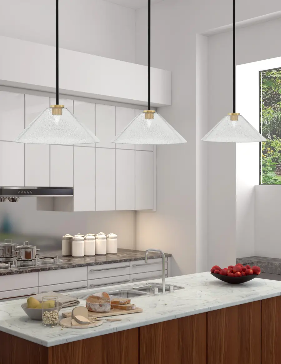 Sandia 1 Light Stem Pendant with Smoke Bubble Glass - Image 3