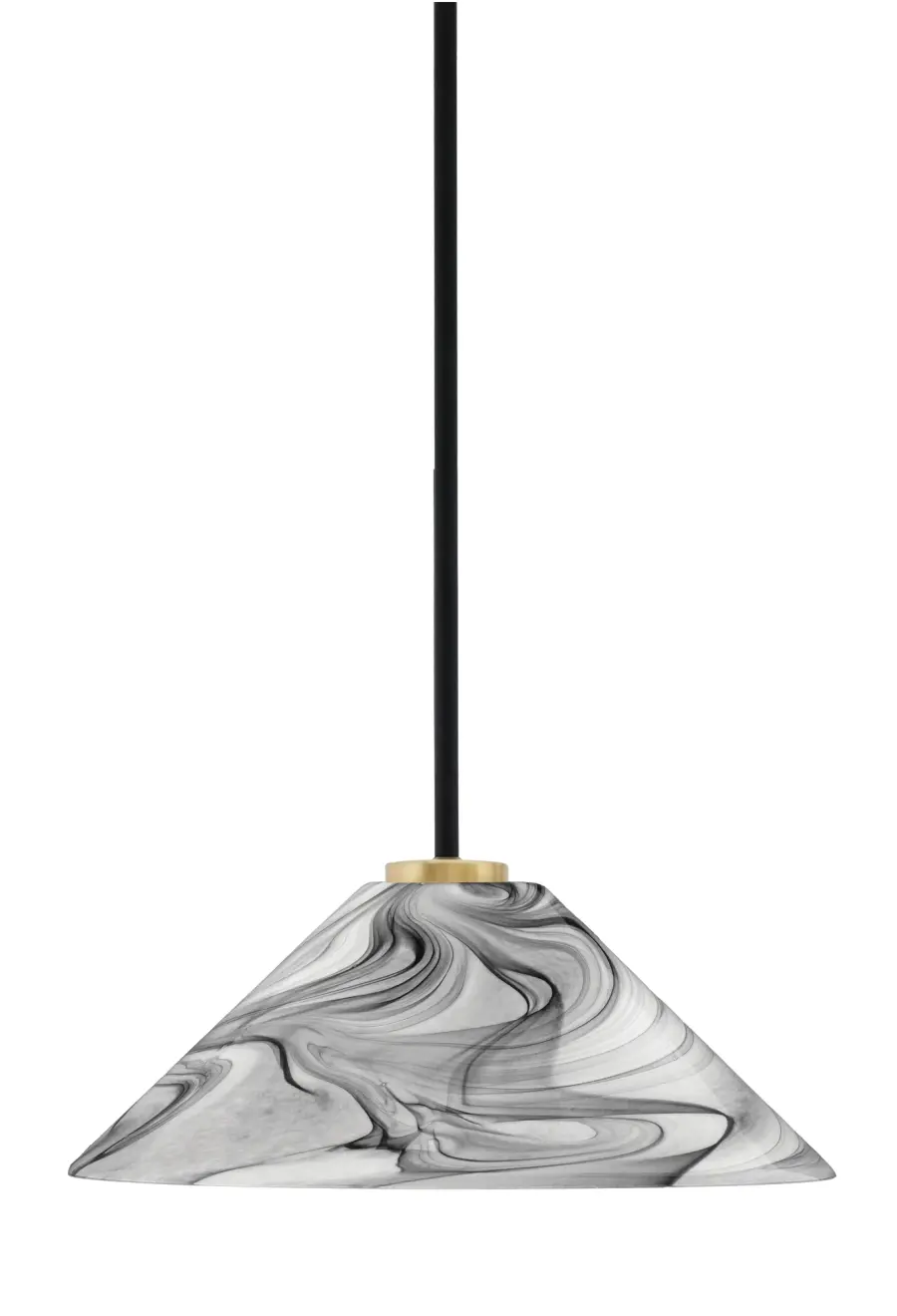 Sandia 1 Light Stem Pendant with Onyx Swirl Glass - Image 1