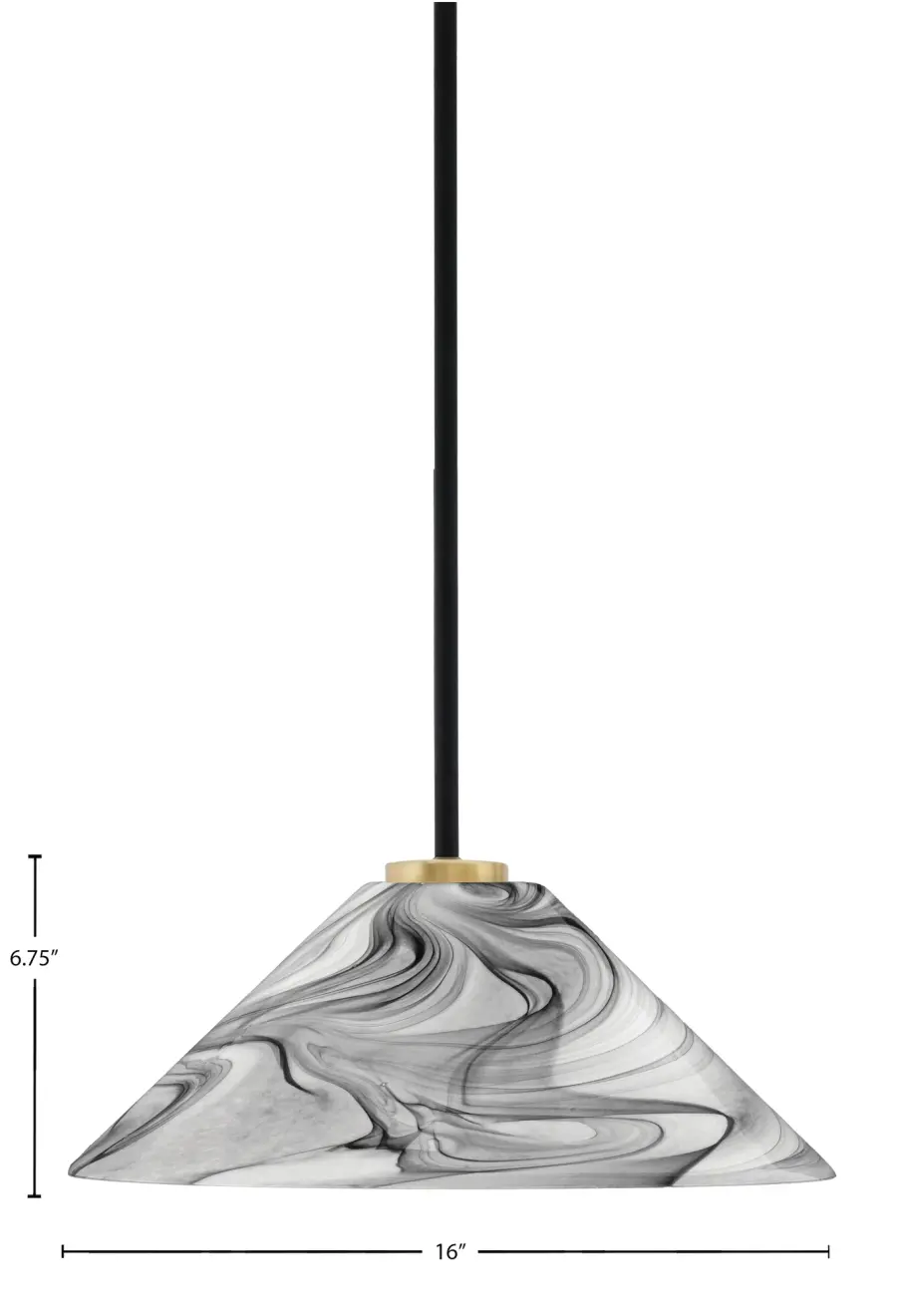 Sandia 1 Light Stem Pendant with Onyx Swirl Glass - Image 2