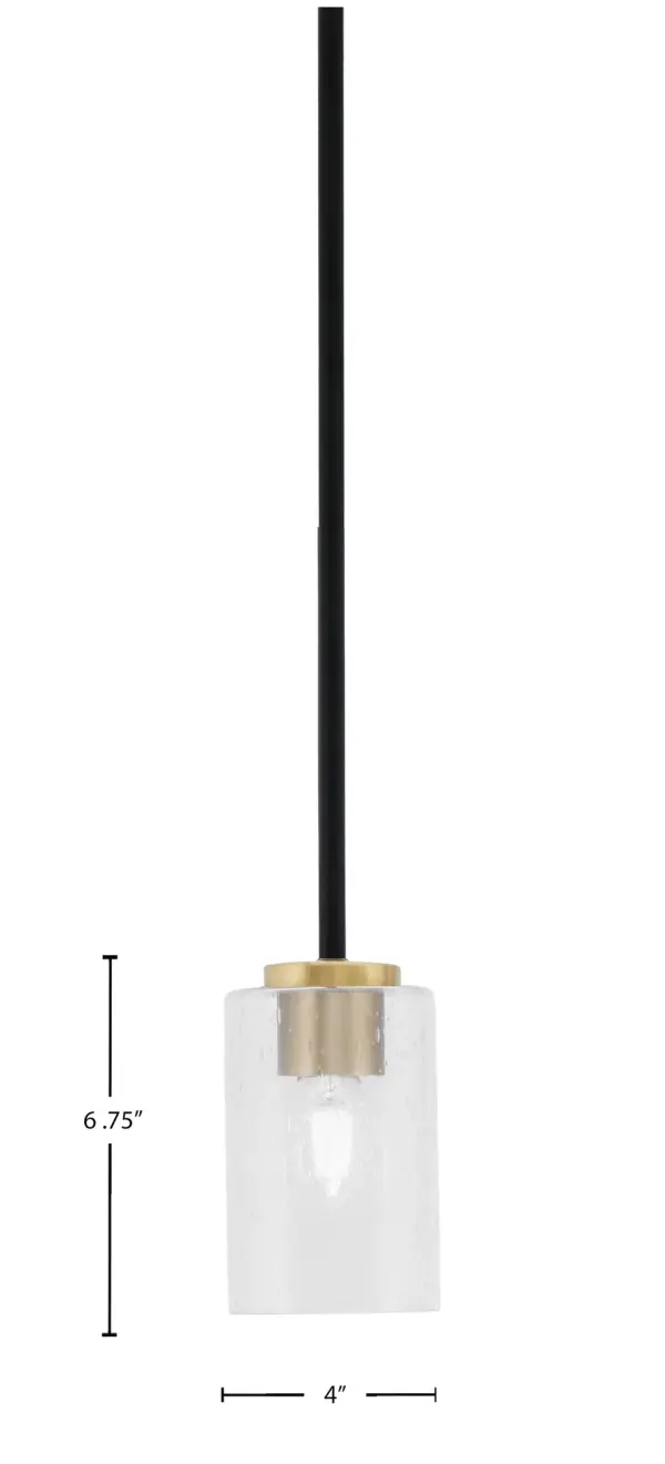 Sandia 1 Light Mini Pendant with Clear Bubble Glass - Image 2