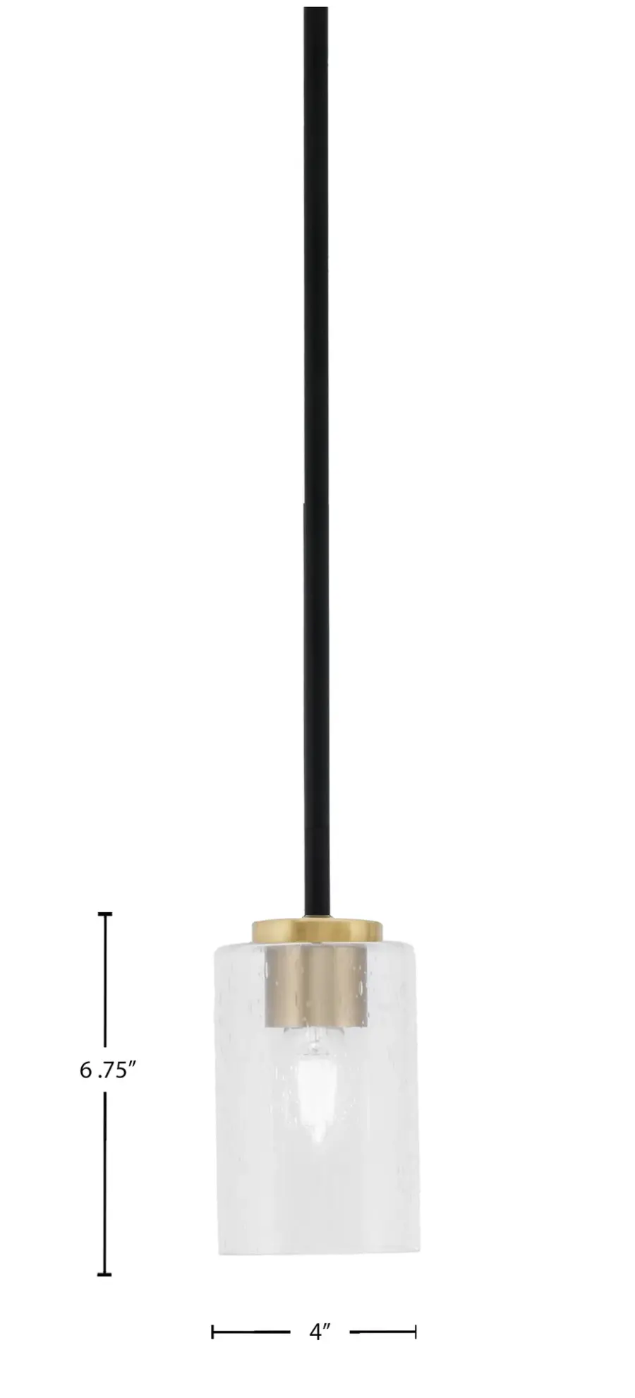 Sandia 1 Light Mini Pendant with Clear Bubble Glass - Image 2