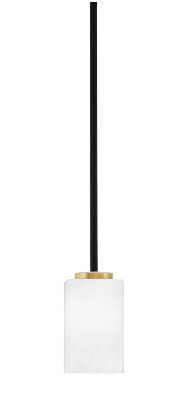Sandia 1 Light Mini Pendant with White Marble Glass - Image 1