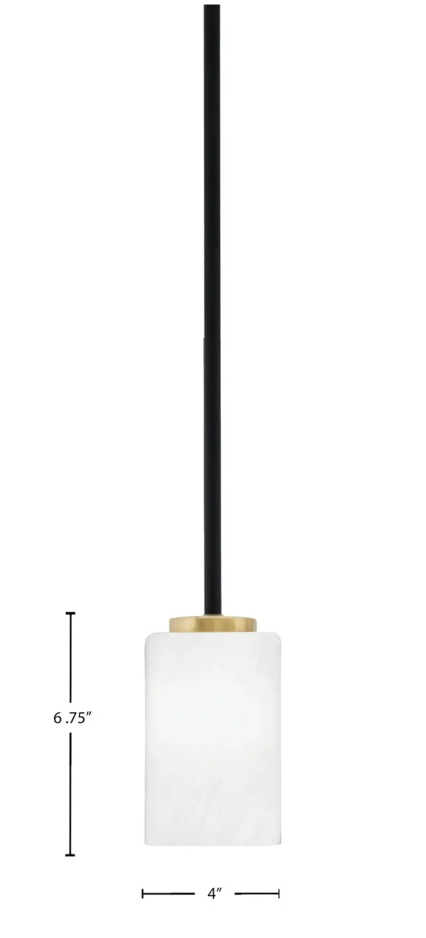Sandia 1 Light Mini Pendant with White Marble Glass - Image 2