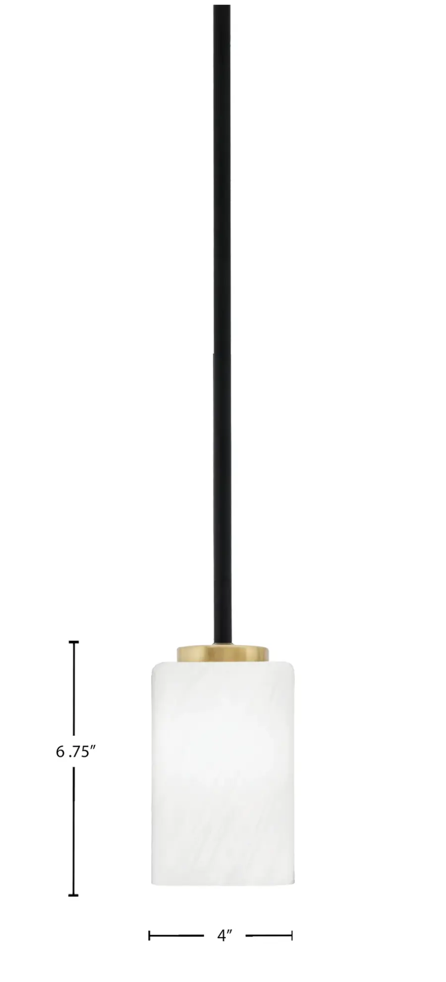 Sandia 1 Light Mini Pendant with White Marble Glass - Image 2