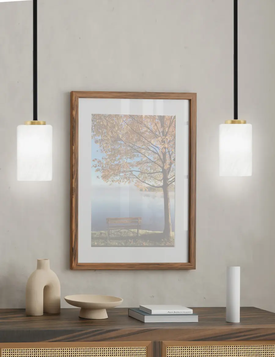 Sandia 1 Light Mini Pendant with White Marble Glass - Image 3