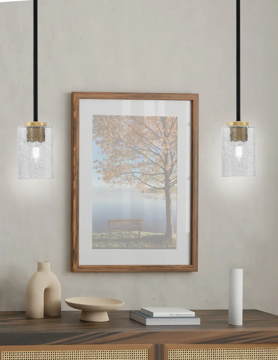 Sandia 1 Light Mini Pendant with Smoke Bubble Glass - Image 3
