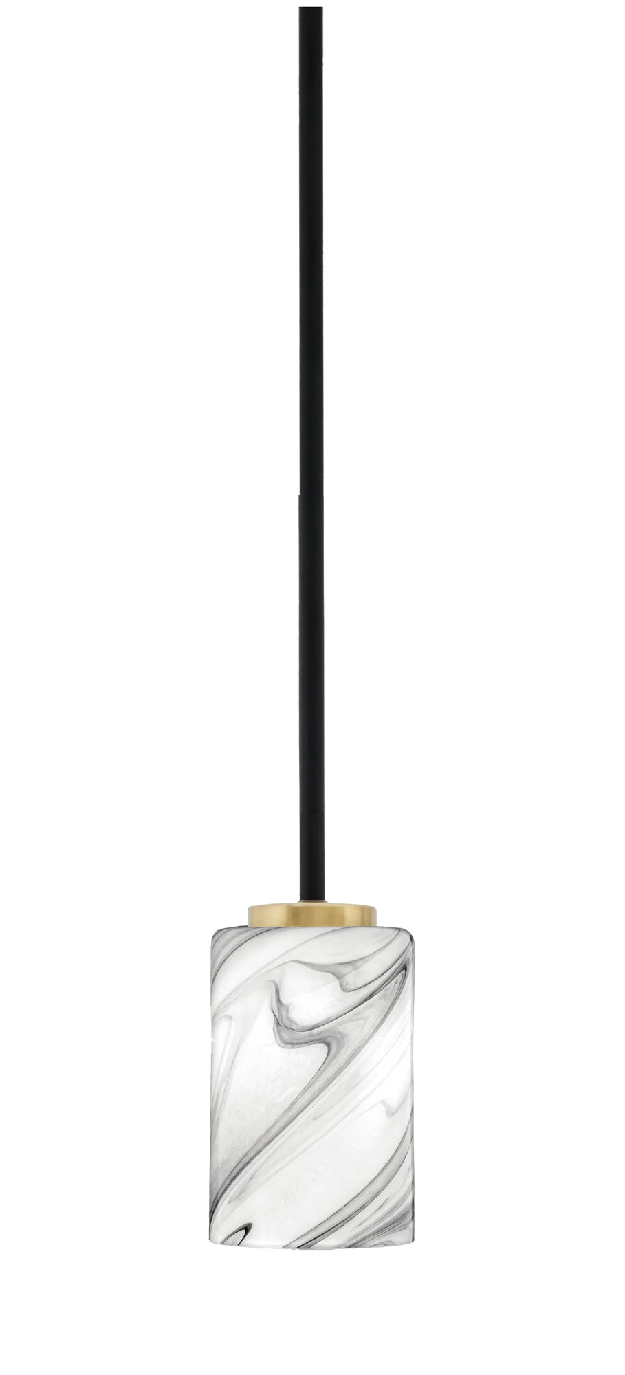 Sandia 1 Light Mini Pendant with Onyx Swirl Glass