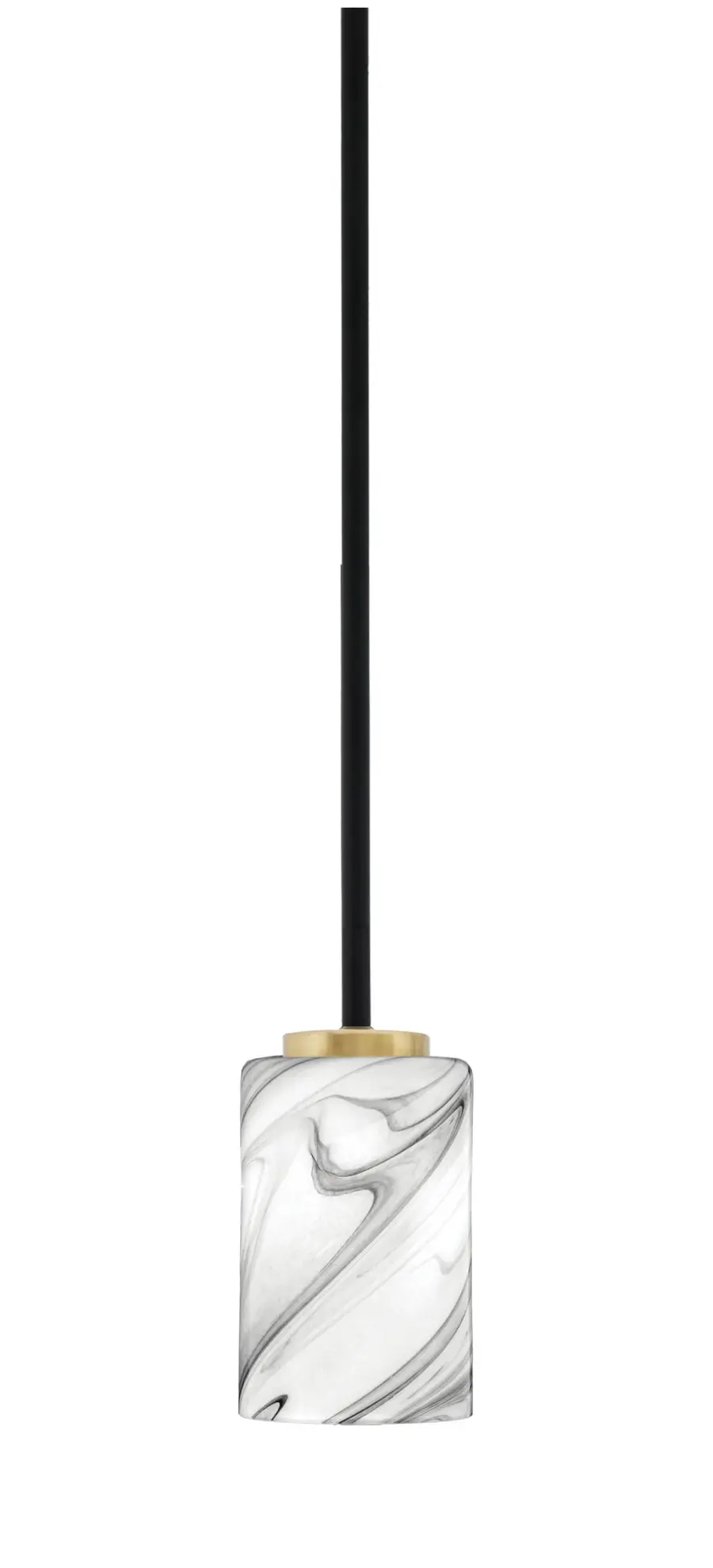 Sandia 1 Light Mini Pendant with Onyx Swirl Glass - Image 1