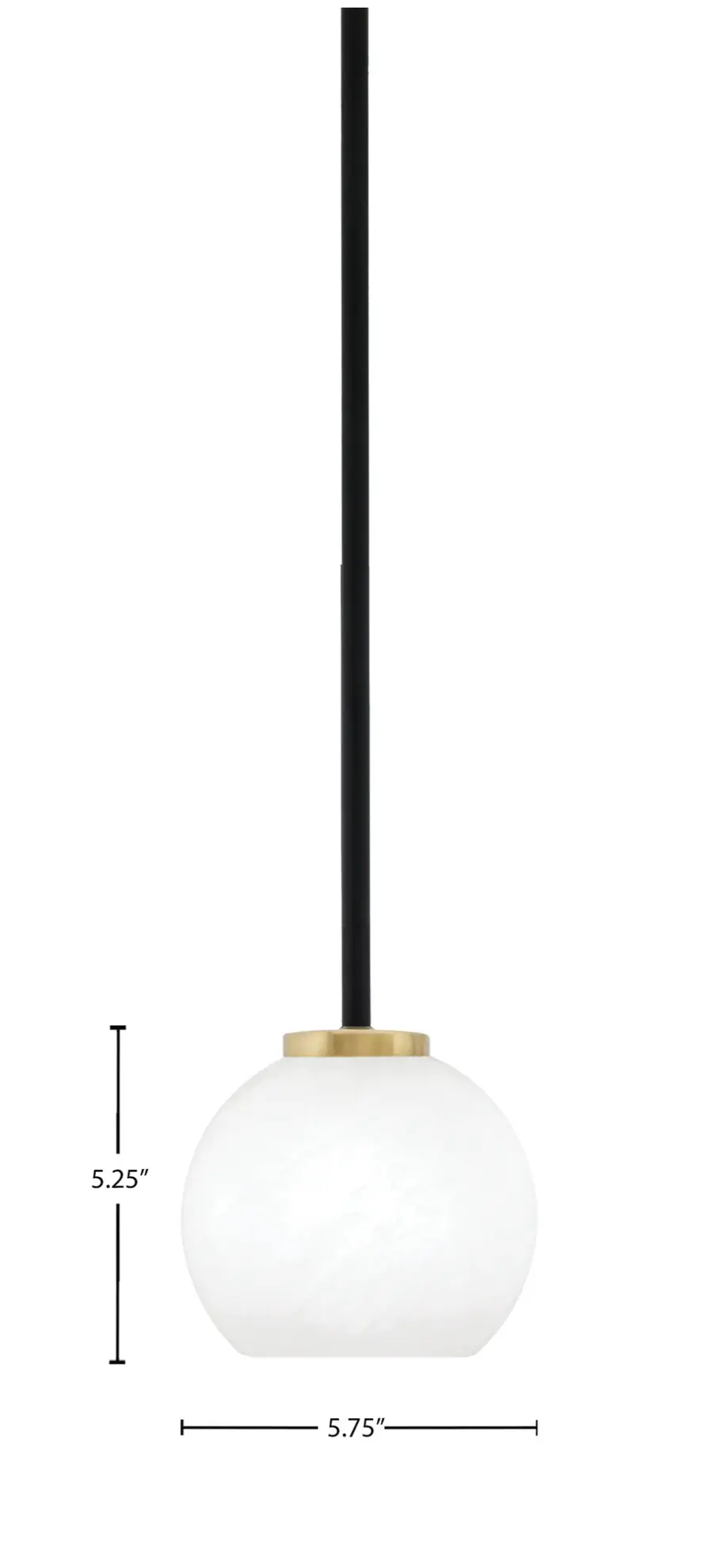 Sandia 1 Light Stem Mini Pendant with White Marble Glass - Image 2