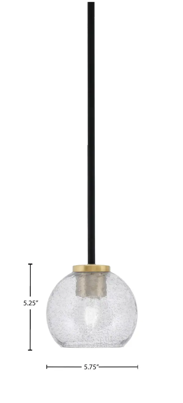Sandia 1 Light Stem Mini Pendant with Smoke Bubble Glass - Image 2